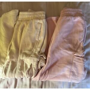 Gap Pink and white sweatpants size 8